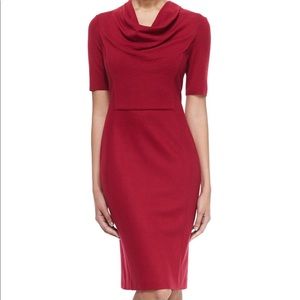 Escada red cowl neck dress